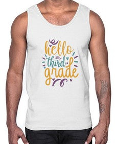 hello third grade 340#- third grade- Cotton Tank