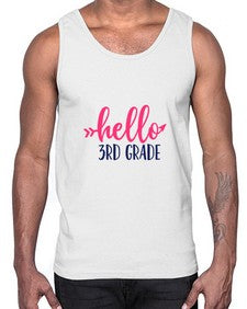hello third grade 341#- third grade- Cotton Tank