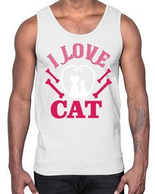 i love cat Style 56#- cats- Cotton Tank