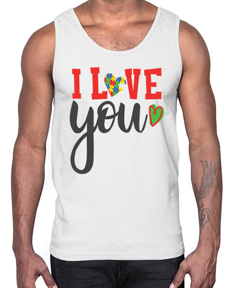 i love you Style 23#- autism- Cotton Tank