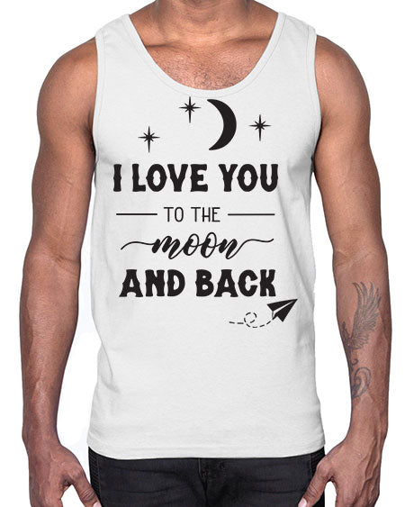 i love you to the moon and back 5#- moon- Cotton Tank