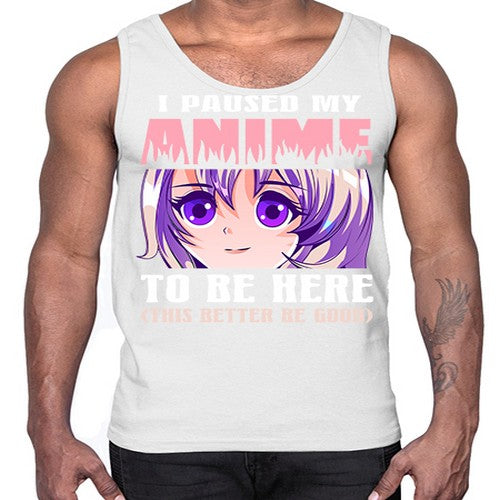 i paused my anime to be here236#- anime- Cotton Tank