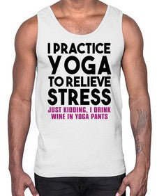 i practice yoga 297#- yoga- Cotton Tank