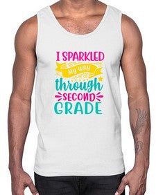 i sparkled my way through second grade 378#- second grade- Cotton Tank