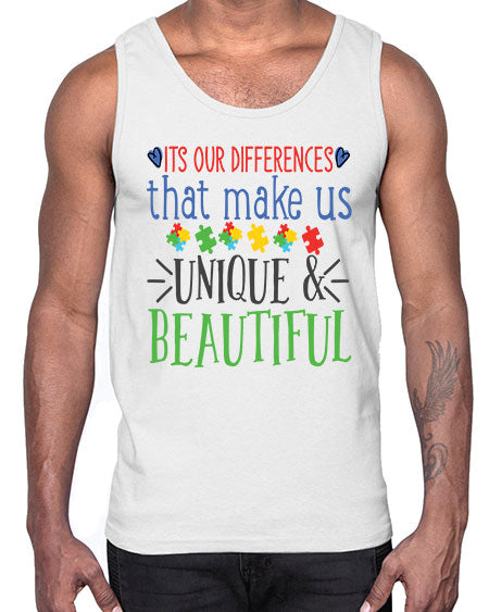 its our differences that make us unique beautiful Style 27#- autism- Cotton Tank