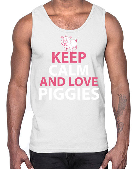keep calm and love piggies Style 47#- pig- Cotton Tank