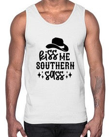 kiss me southern sass 711#- western- Cotton Tank