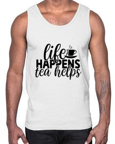 life happens tea helps 1309#- tea- Cotton Tank