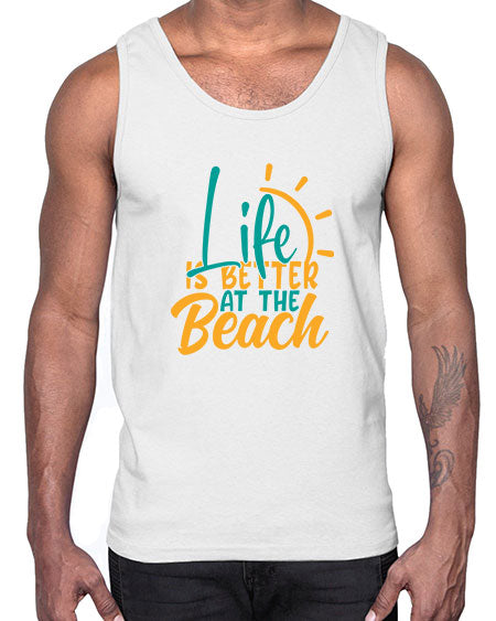 life is better at the beach Style 92#- summer- Cotton Tank