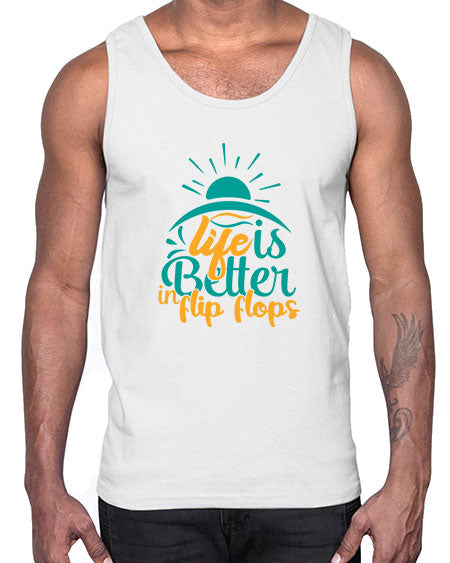 life is better in flip flops Style 89#- summer- Cotton Tank