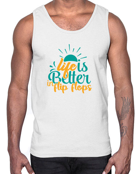 life is better in flip flops Style 90#- summer- Cotton Tank