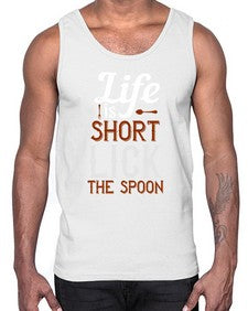 life is short lick the spoon 316#- cooking- Cotton Tank