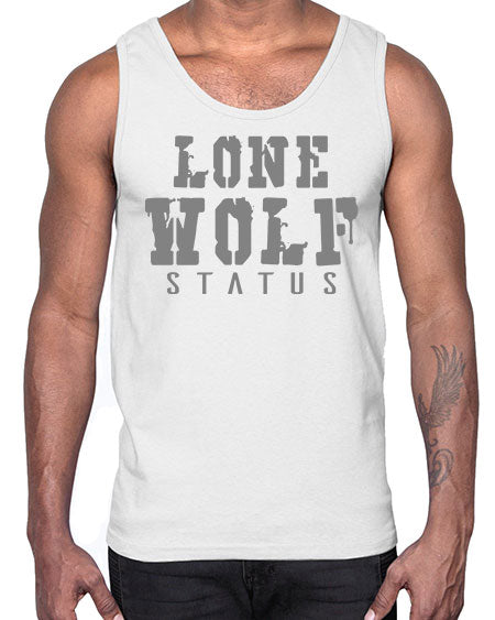 lone wolf status- wolf- Cotton Tank