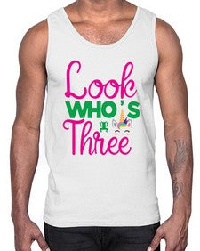 look whos three 266#- unicorn- Cotton Tank