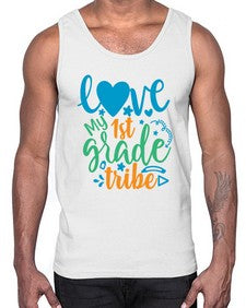 love my first grade tribe 519#- first grade- Cotton Tank