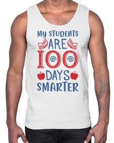 my students are days smarter 543#- one hundred days- Cotton Tank