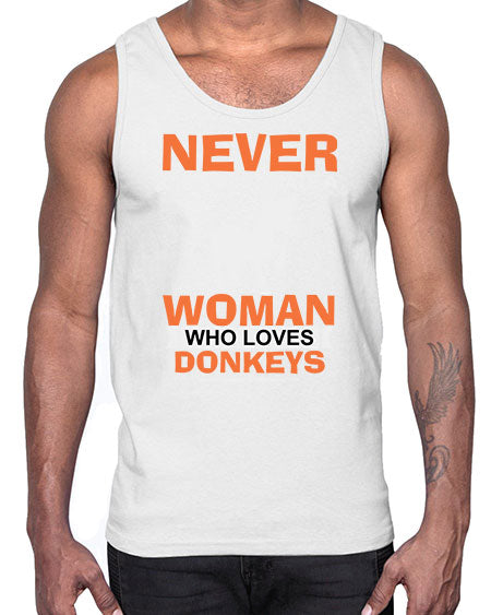 never underestimate a woman who loves donkeys Style 1#- donkey- Cotton Tank