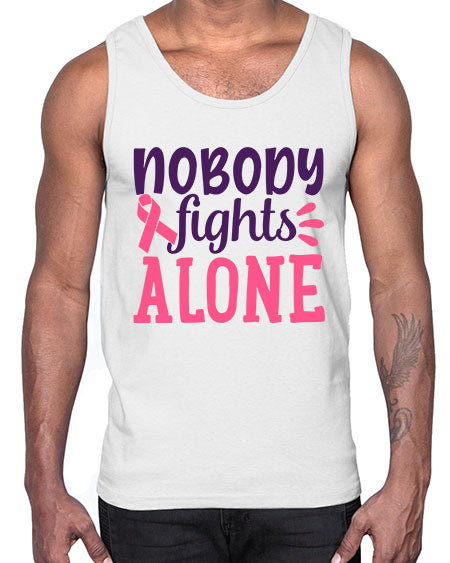 nobody fights alone Style 6#- breast cancer- Cotton Tank