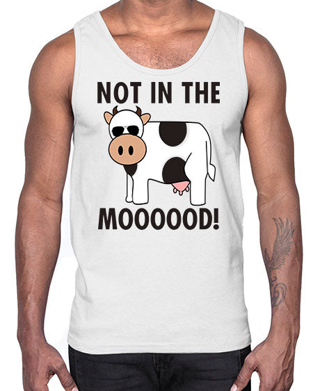 not in the mooood - cow- Cotton Tank