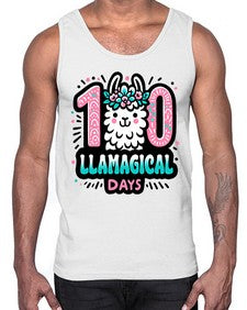 one hundred Llamagical Days 592#- one hundred days- Cotton Tank