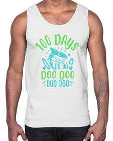 one hundred days shark doo doo 577#- one hundred days- Cotton Tank