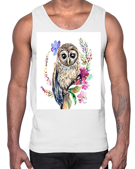owl 12#- owl- Cotton Tank