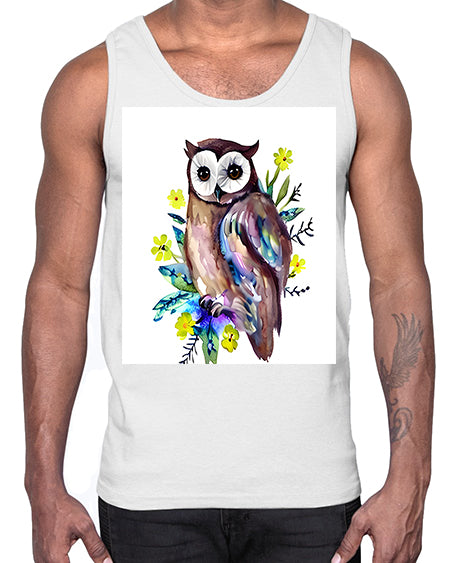 owl 14#- owl- Cotton Tank