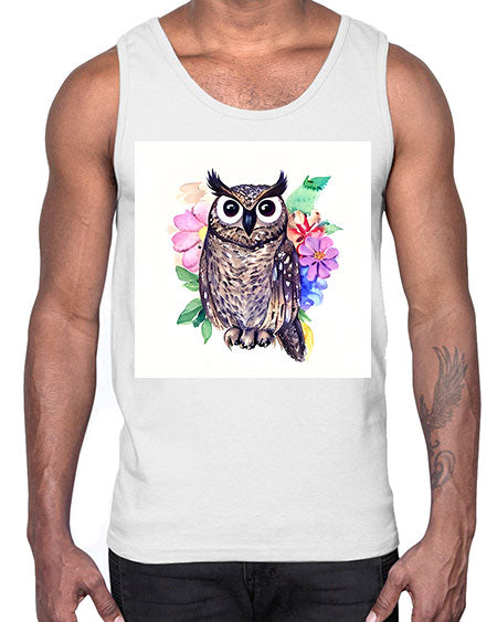 owl 3#- owl- Cotton Tank