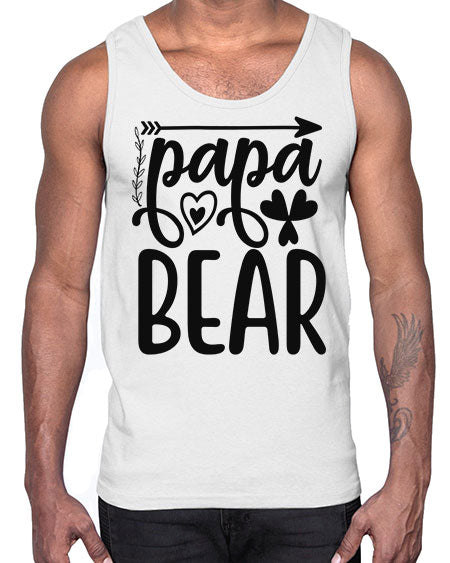 papa bear 209#- bears - animals- Cotton Tank