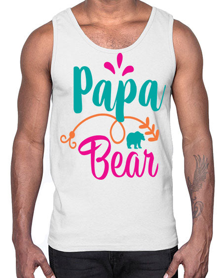 papa bear 213#- bears - animals- Cotton Tank