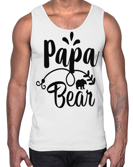 papa bear 215#- bears - animals- Cotton Tank