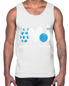 peace love bowling bowling 790#- bowling- Cotton Tank
