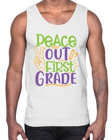 peace out first grade 624#- first grade- Cotton Tank