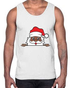 peekaboo black santa 19#- black boys or men- Cotton Tank