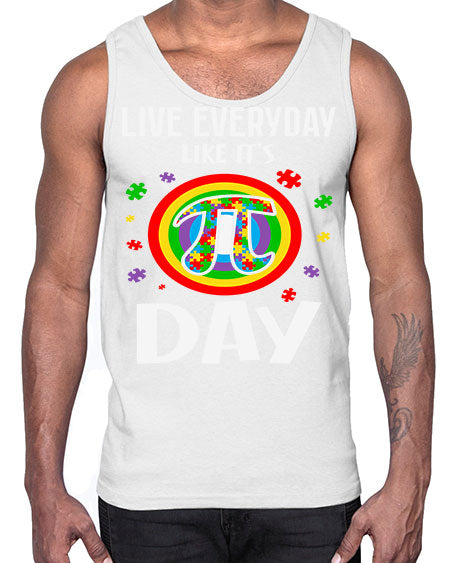 pi day autism puzzle math 111#- autism- Cotton Tank