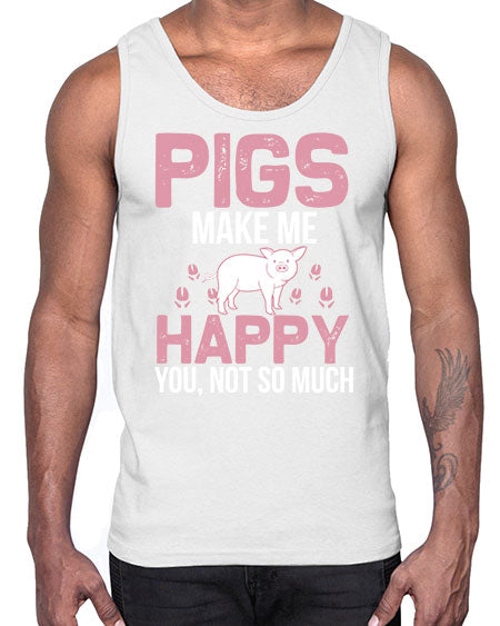 pigs make me happy Style 35#- pig- Cotton Tank