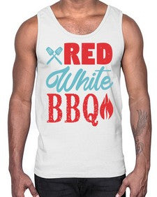 red white bbq 374#- bbq- Cotton Tank