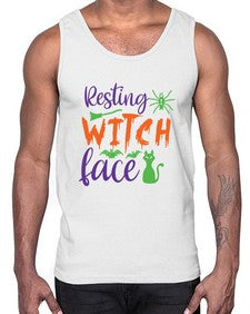 resting witch face 25#- witch- Cotton Tank