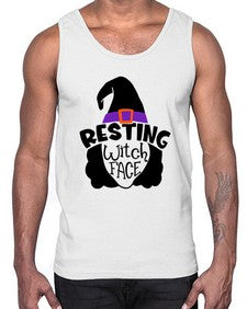 resting witch face 27#- witch- Cotton Tank