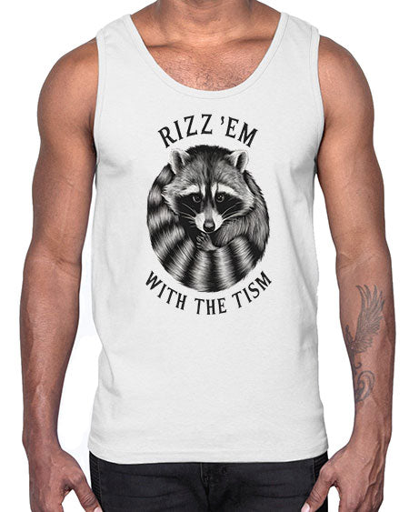 rizzem with the tism 53#- raccoon- Cotton Tank