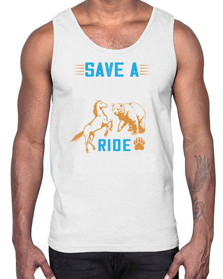 save a horse ride a bear 245#- bears - animals- Cotton Tank
