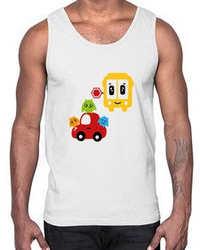 school bus and little monsters 792#- general school- Cotton Tank