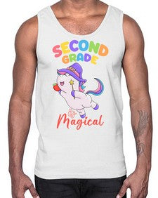 second Grade is Magical Unicorn 821#- second grade- Cotton Tank