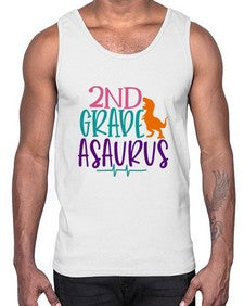 second grade asaurus 808#- second grade- Cotton Tank