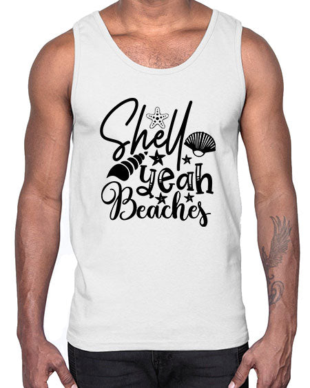 shell yeah beaches Style 75#- summer- Cotton Tank