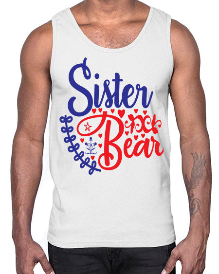 sister bear 251#- bears - animals- Cotton Tank
