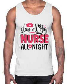 sleep all day nurse all night Style 1396#- nurse- Cotton Tank