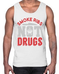 smok ribs not drugs 401#- bbq- Cotton Tank