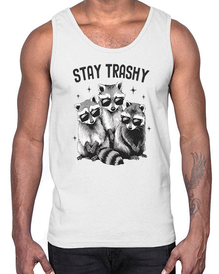stay trashy 59#- raccoon- Cotton Tank