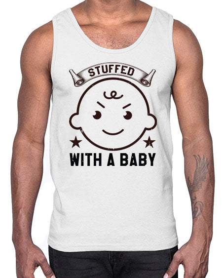 stuffed with a baby Style 210#- baby shower- Cotton Tank